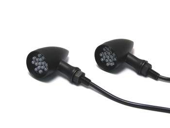 Matt Black Steel LED Motorbike Motorcycle Indicators / Turn Signals Matt Black Steel LED Motorbike Motorcycle Indicators / Turn Signals