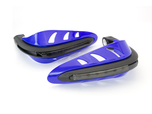 BLUE Motorbike Quad Bike Handguards Protectors Bulit In Indicators Turn Signals