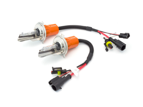 Pair of Aozoom Xenon HID H4 Motorbike & Car Headlight Bulb - High / Low Beam - High Quality