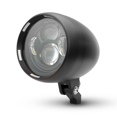 Stealth Custom Motorbike LED Projector Headlight Billet Aluminum Chopper Cruiser