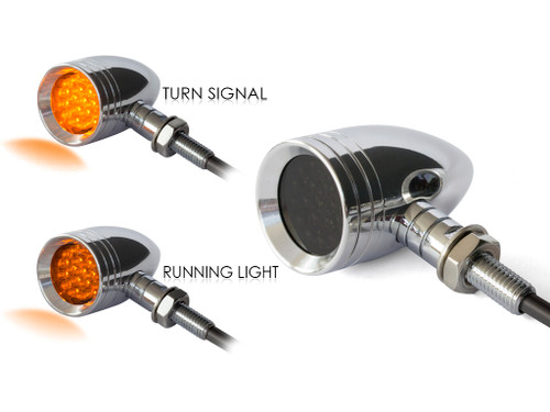 Custom Motorbike LED Indicators with Running Lights for Retro Harley Davidsons