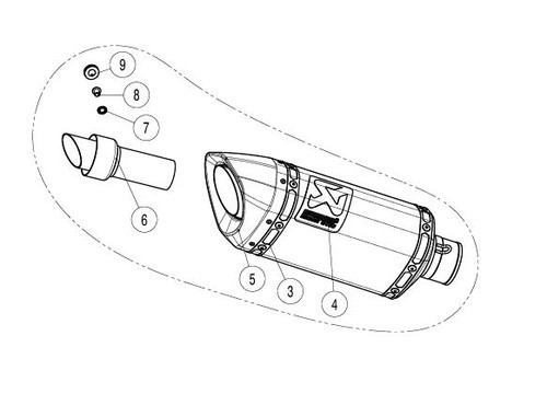 Replacement Muffler - M-AP02102C - YAMAHA MT-07 ABS
