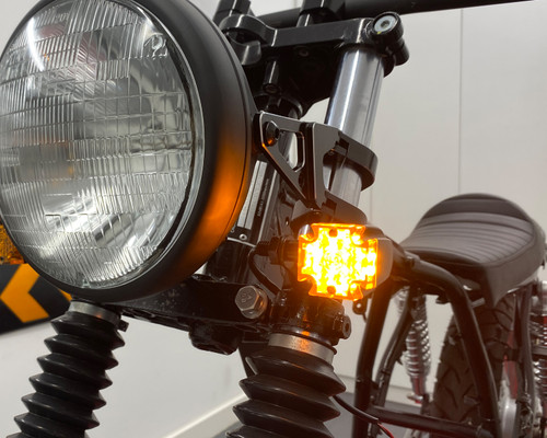 Maltese Cross LED Indicators for Custom Bikes & Retro Cafe Racer Motorbikes