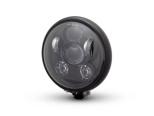 Gloss Black 6" Projector 6 x LED Motorbike Headlight for Custom Retro Project Gloss Black 6" Projector 6 x LED Motorbike Headlight for Custom Retro Project