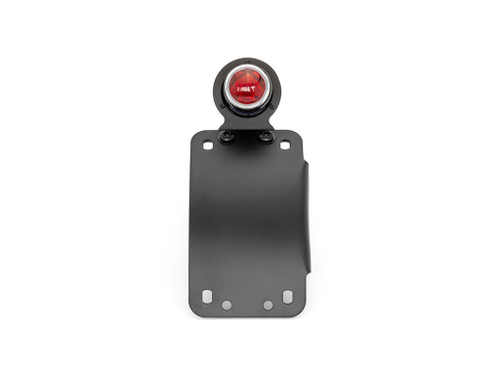Curved Side Mount Motorbike Number Plate Holder with LED Lucas Style Taillight