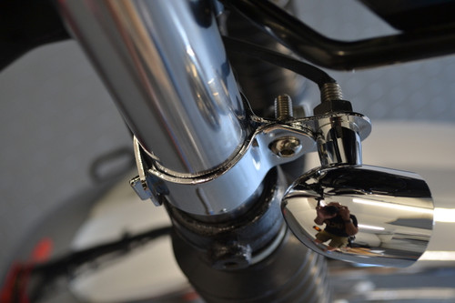 Chrome Adjustable Fork Mount Indicator Relocation Brackets - 31 mm-36 mm