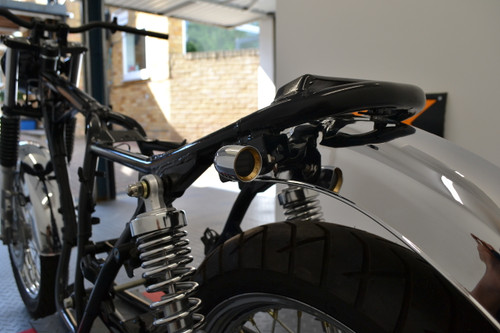 Chrome Mini LED Motorbike Indicators - CNC Aluminium with Brass Bezel - PAIR