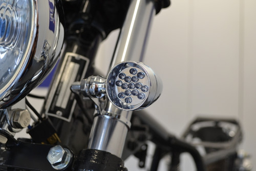 LED Indicators Chrome Steel for Vintage Retro Custom Bike Project