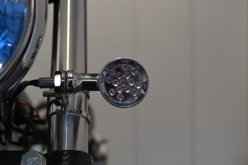 LED Indicators Chrome Steel for Vintage Retro Custom Bike Project