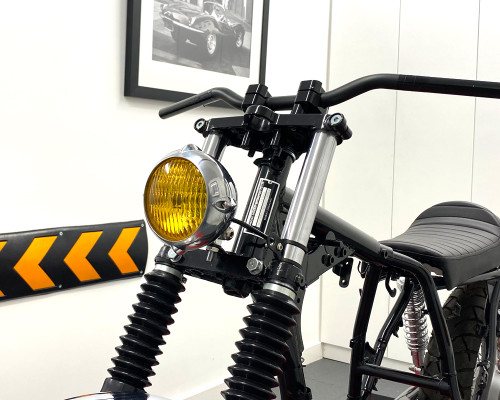5.5" Headlight for Retro Custom Project - Polished with Yellow Lens