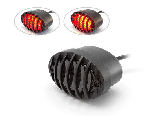 Motorbike LED Taillight Smoked Lens Prison Grill - Streetfighters & Custom Bikes