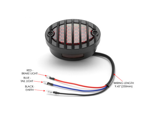 Motorbike LED Taillight Red Lens Prison Grill - Streetfighters & Custom Bikes