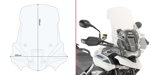 Givi D6415ST Screen 59 x 52 cm (H x W), Transparent for Triumph Tiger 850 900 GT & Pro 2020 to 2025