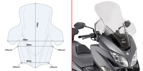 GIVI TRANSPARENT WINDSCREEN - D3115ST - SUZUKI BURGMAN 400