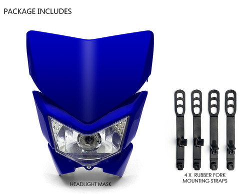 Motorbike Headlight Mask - Streetfighter & Supermoto - Blue - 12V 35W