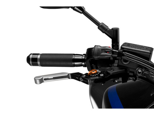 PUIG EXTENDABLE FOLDING V3 BRAKE SILVER EXTENDER WITH ORANGE SELECTOR - 14PNT - INDIAN FTR SPORT