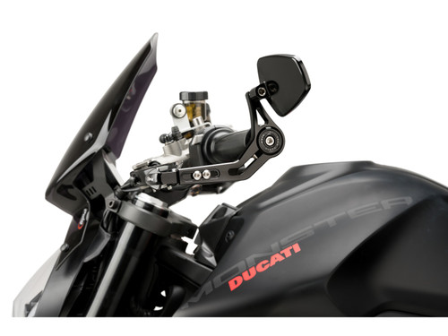 PUIG CLUTCH LEVER PROTECTOR BLACK WITH MIRROR PRO - 21441N - INDIAN FTR SPORT