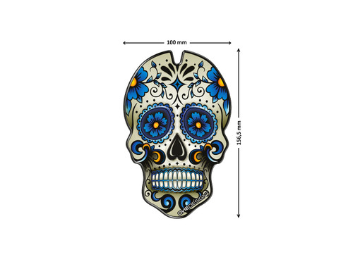 PUIG SKULL TANK PAD BLUE - 3673A - INDIAN FTR SPORT