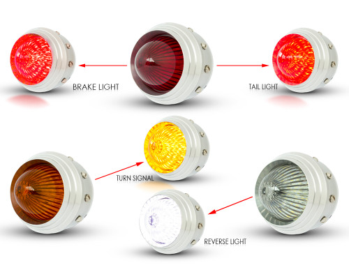 Pick Up LED Stop & Taillights, Indicators & Reverse Light Kit - Polished Ally - 4x4 Truck