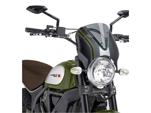 Puig Retrovision Carbon Look Semi Fairing And Screen for Ducati Scrambler 800 Full Throttle (15-20)
