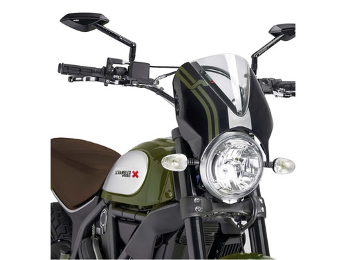 Puig Retrovision Black Semi Fairing And Screen for Ducati Scrambler 1100 Special (19-20)