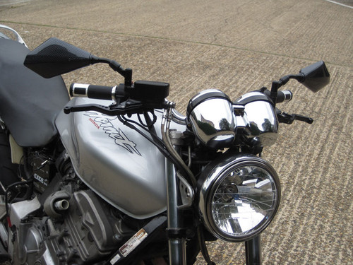Pair of Excellent Quality Carbon Fibre Look E-marked 10mm Wing Mirrors for Motorcycles Motorbikes Trikes
