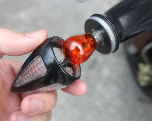 Custom Motorcycle Handgrips with Built In Indicators for 1" 25mm handlebars