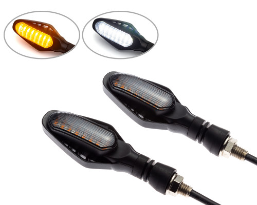 Alchemy Parts Indicatori Moto LED Sequenziali A Spazzamento – Omologati EU, Plug & Play – 850mm, M10, 12V – Venduti A Coppia