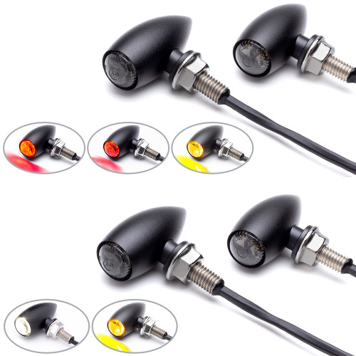Motorbike Indicators Front & Rear with Integrated DRL & Stop Tail Brake Lights