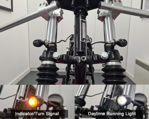 Motorbike Indicators Front & Rear with Integrated DRL & Stop Tail Brake Lights