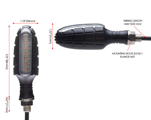 Motorbike LED Indicators Front & Rear - Built In DRL, Stop & Tail Lights x4