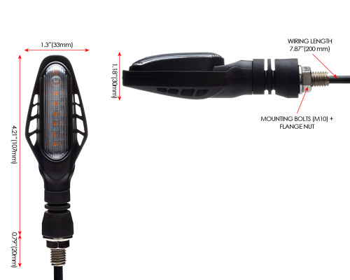 Motorbike Integrated Indicators Blinkers LED Back Front Tail Stoplight + DRLs