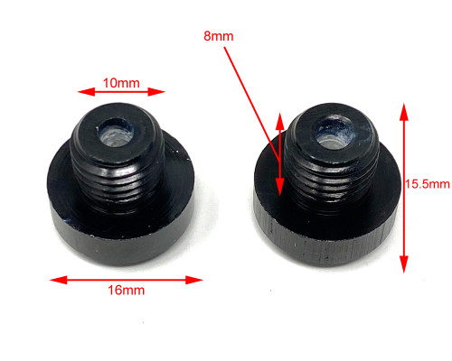 Motorbike Mirror Blanking Plugs M10 Right - Anticlockwise Left - Clockwise X2