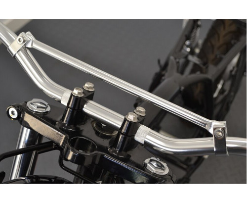 22mm 7/8" Polished Silver with Silver Braced Motorbike Handlebars for Motorcross Supermoto Streetfighter