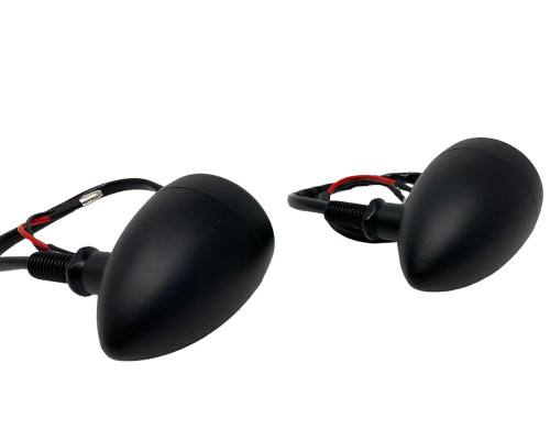 Motorcycle Motorbike Black Aluminium LED Classic Indicators - Universal fitment -