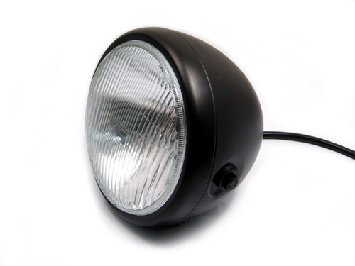 Motorbike Motorcycle Universal 6 3/4" 6.75" Matt Black Steel 12V 55W Headlight Motorbike Motorcycle Universal 6 3/4" 6.75" Matt Black Steel 12V 55W Headlight