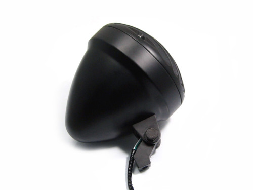 Motorbike Motorcycle 6 1/2" 6.5" Gloss Black Aluminium Universal Prison Style Custom Bike Headlight