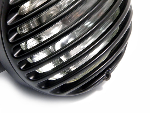 Motorbike Motorcycle 6 1/2" 6.5" Gloss Black Aluminium Universal Prison Style Custom Bike Headlight