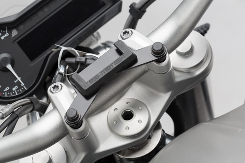 GPS mount for handlebar Black. BMW / Triumph models, Himalayan.