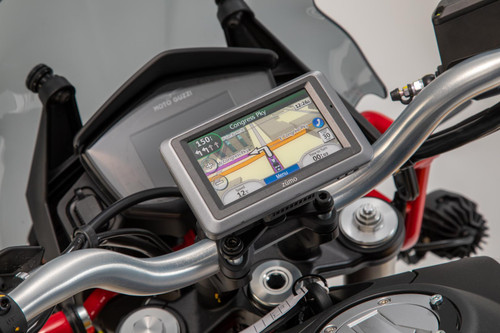 GPS mount for handlebar Black. Moto Guzzi V85 TT (19-23). GPS mount for handlebar Black. Moto Guzzi V85 TT (19-23).