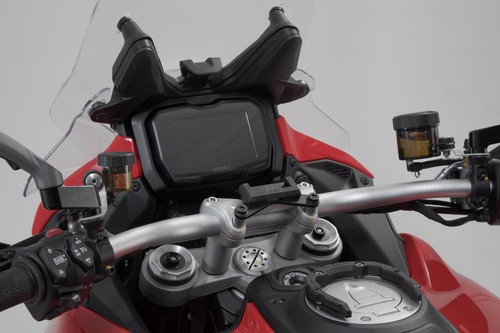 GPS mount on the handlebar Black. Ducati Multistrada V4 (20-).