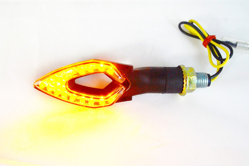 Black LED Open Eye Style Motorbike Motorcycle Scooter Slim Indicators / Turn Signals