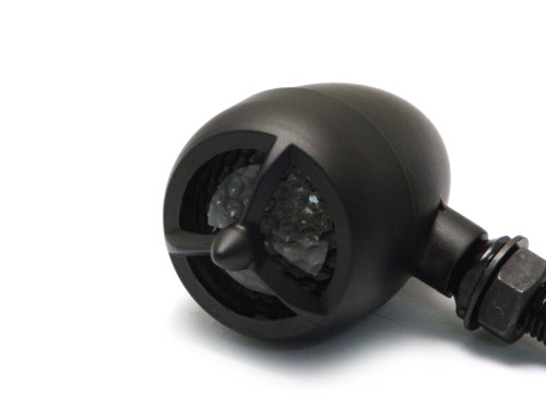 Matt Black Steel Torpedo Style LED Motorbike Indicators