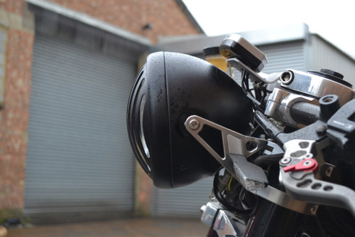 Universal Steel 6.75" Matt Black Prison Style Headlight