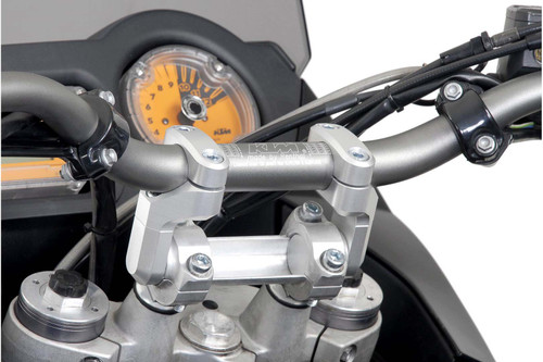 Vario bar back for Ø 28 mm handlebar Up/back variable. Silver.