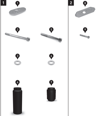 Mounting kit for frame slider Black. Yamaha Tracer 9 (20-).