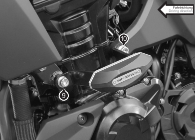 Crash pad holder Black. Kawasaki Z 1000 (10-).