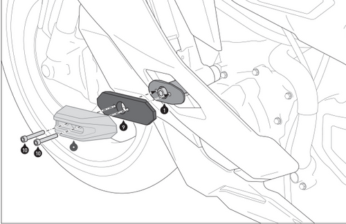 Crash pad holder Silver. Kawasaki Ninja ZX4-RR (23-).