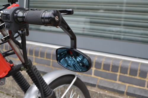 Pair of High Quality CNC Machined Aluminium Motorcycle Motorbike Handlebar Bar End Cafe Racer Mirrors