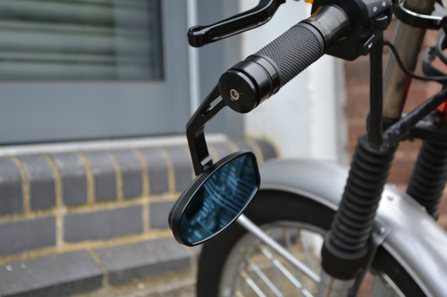 Pair of High Quality CNC Machined Aluminium Motorcycle Motorbike Handlebar Bar End Cafe Racer Mirrors